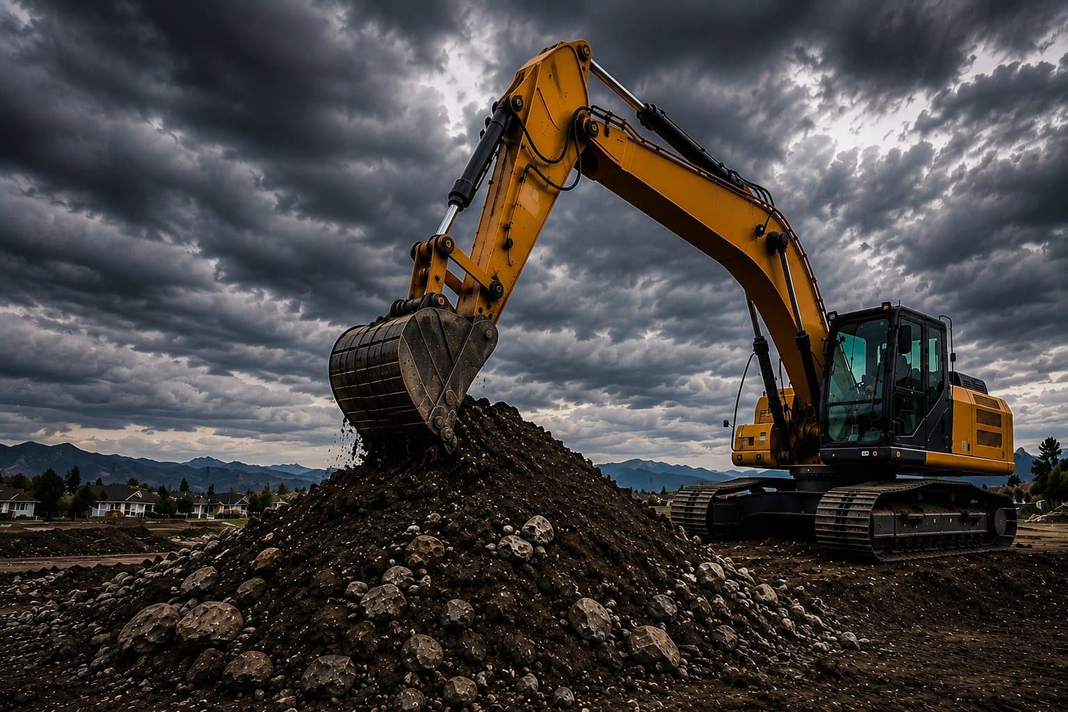 Excavation — Straight cuts, grades checked twice.